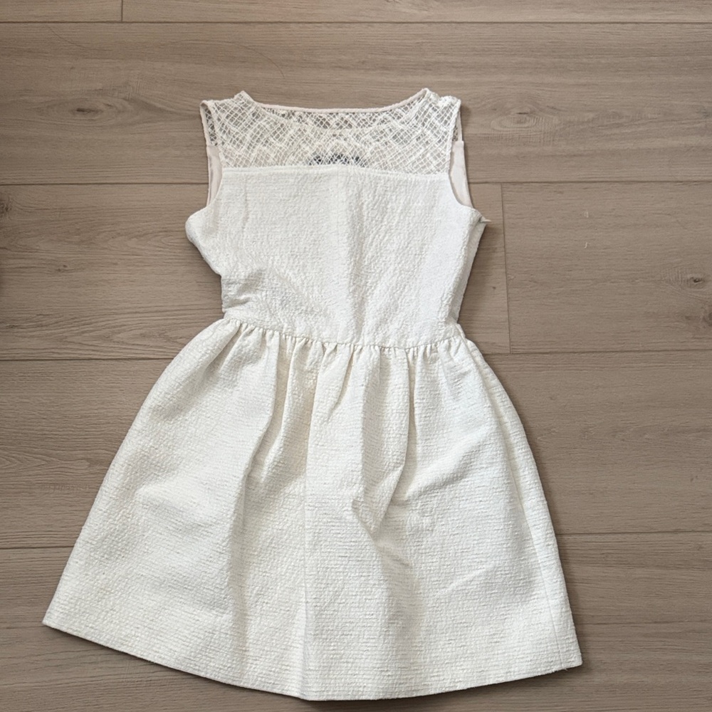 Zara White Textured Kids Dress